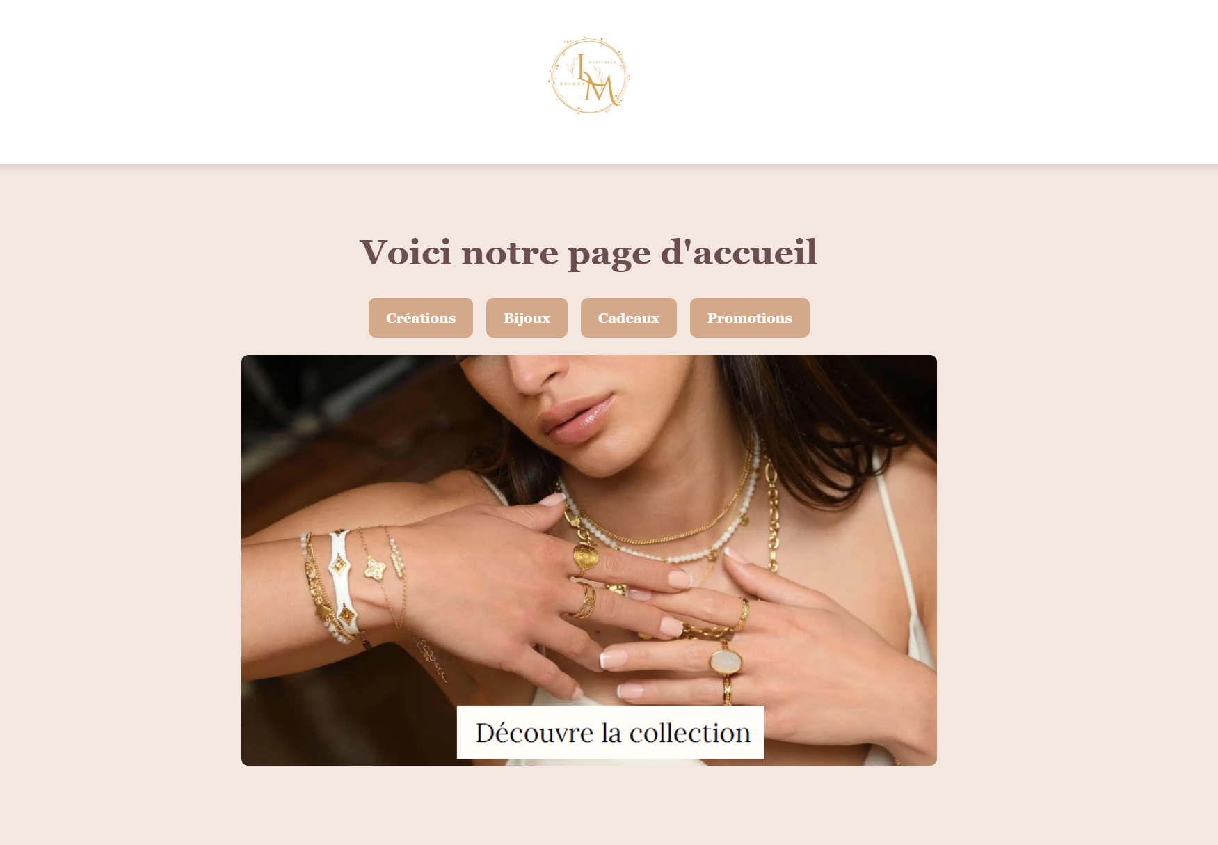 Aperçu du site vitrine My Jewellery